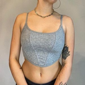 Grey Target Corset Crop Top